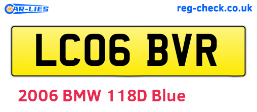 LC06BVR are the vehicle registration plates.
