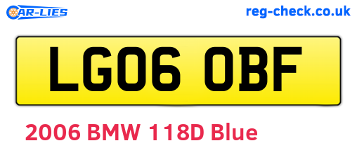 LG06OBF are the vehicle registration plates.