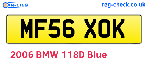 MF56XOK are the vehicle registration plates.