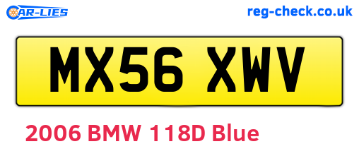 MX56XWV are the vehicle registration plates.