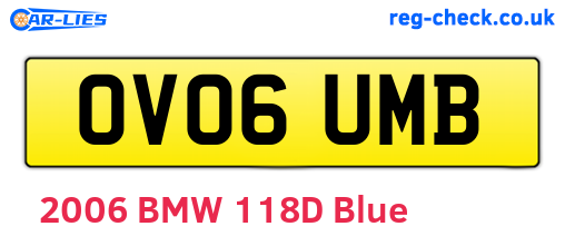 OV06UMB are the vehicle registration plates.