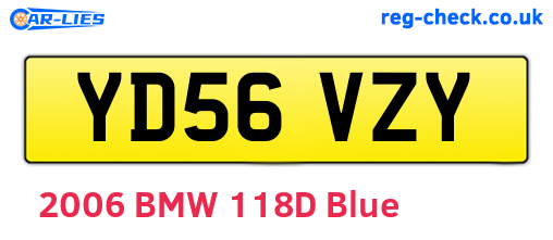 YD56VZY are the vehicle registration plates.