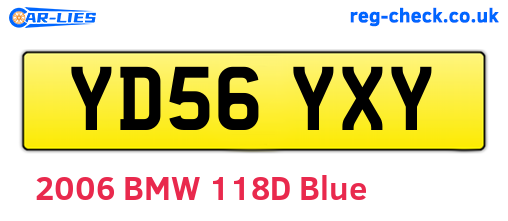 YD56YXY are the vehicle registration plates.