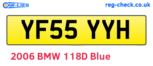 YF55YYH are the vehicle registration plates.