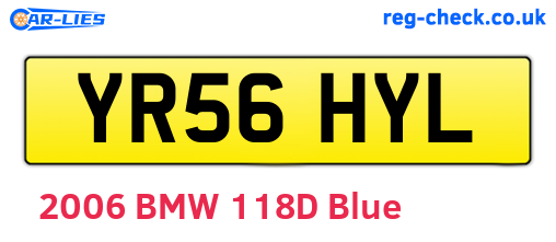 YR56HYL are the vehicle registration plates.
