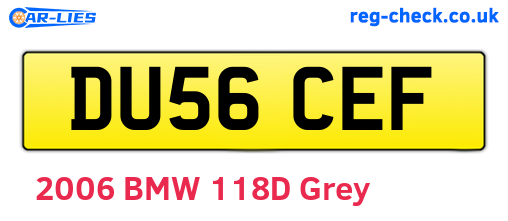 DU56CEF are the vehicle registration plates.