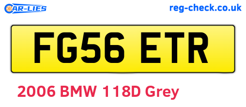 FG56ETR are the vehicle registration plates.