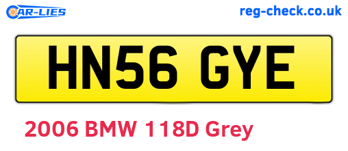 HN56GYE are the vehicle registration plates.