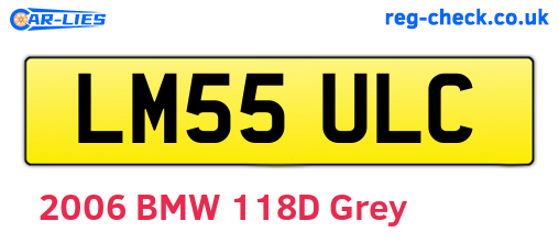 LM55ULC are the vehicle registration plates.
