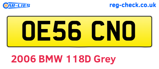 OE56CNO are the vehicle registration plates.