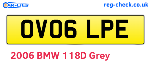 OV06LPE are the vehicle registration plates.