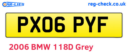 PX06PYF are the vehicle registration plates.