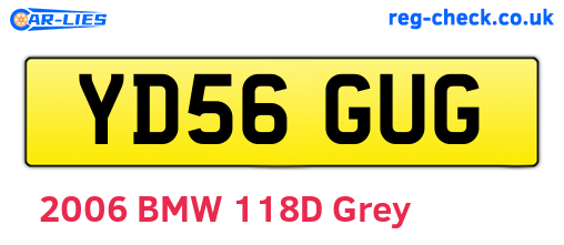 YD56GUG are the vehicle registration plates.