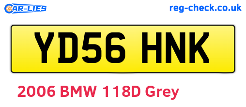 YD56HNK are the vehicle registration plates.