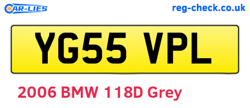 YG55VPL are the vehicle registration plates.