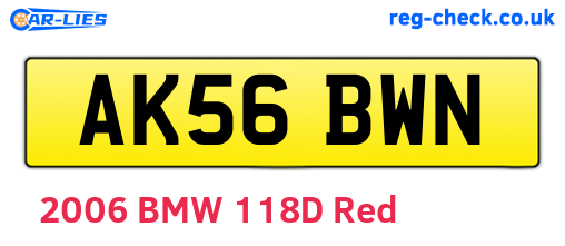 AK56BWN are the vehicle registration plates.