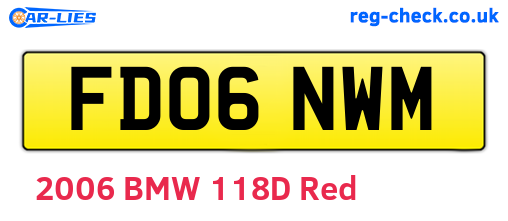 FD06NWM are the vehicle registration plates.
