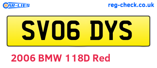 SV06DYS are the vehicle registration plates.