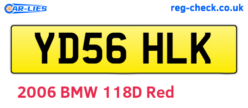 YD56HLK are the vehicle registration plates.