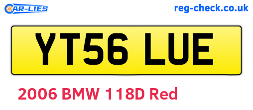 YT56LUE are the vehicle registration plates.