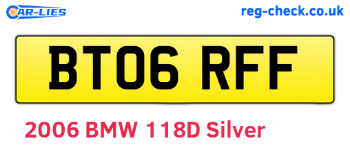 BT06RFF are the vehicle registration plates.