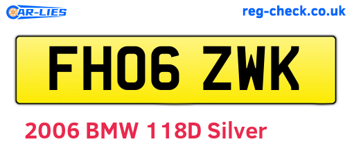 FH06ZWK are the vehicle registration plates.