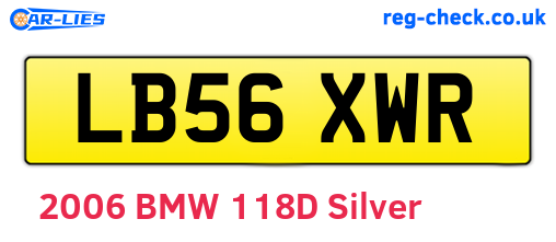 LB56XWR are the vehicle registration plates.