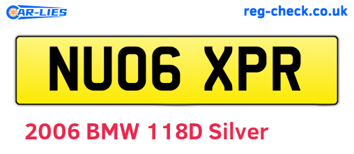 NU06XPR are the vehicle registration plates.