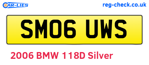 SM06UWS are the vehicle registration plates.