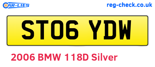 ST06YDW are the vehicle registration plates.