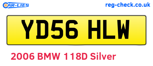 YD56HLW are the vehicle registration plates.