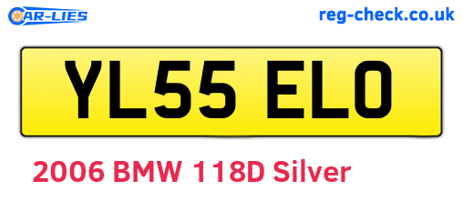 YL55ELO are the vehicle registration plates.