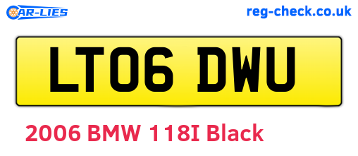 LT06DWU are the vehicle registration plates.