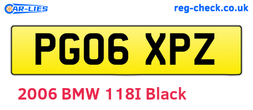 PG06XPZ are the vehicle registration plates.