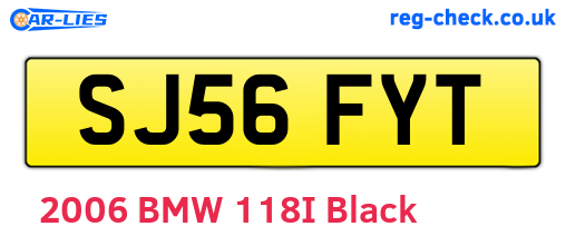 SJ56FYT are the vehicle registration plates.