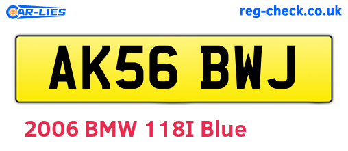 AK56BWJ are the vehicle registration plates.