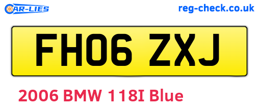 FH06ZXJ are the vehicle registration plates.