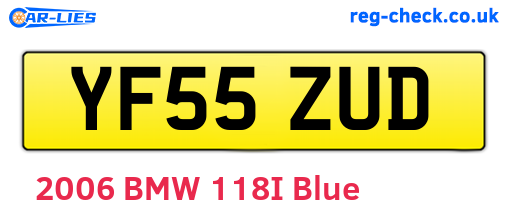 YF55ZUD are the vehicle registration plates.