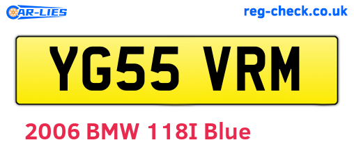 YG55VRM are the vehicle registration plates.