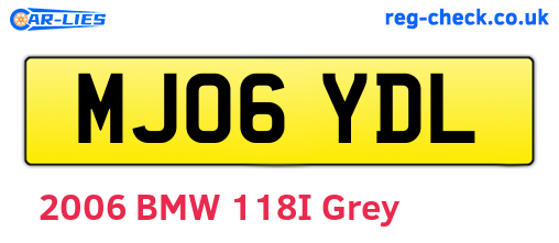 MJ06YDL are the vehicle registration plates.