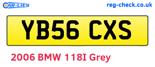 YB56CXS are the vehicle registration plates.
