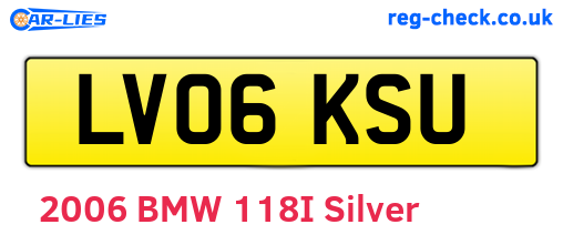LV06KSU are the vehicle registration plates.