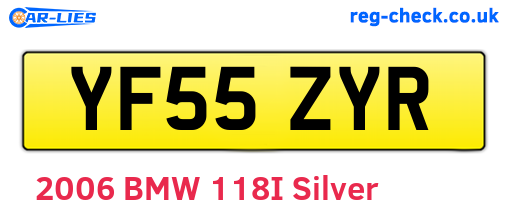 YF55ZYR are the vehicle registration plates.