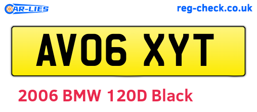 AV06XYT are the vehicle registration plates.