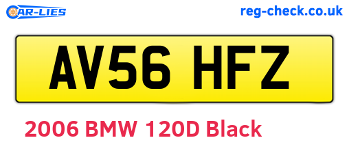 AV56HFZ are the vehicle registration plates.