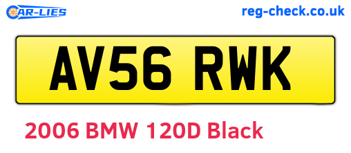 AV56RWK are the vehicle registration plates.