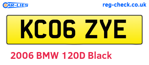 KC06ZYE are the vehicle registration plates.