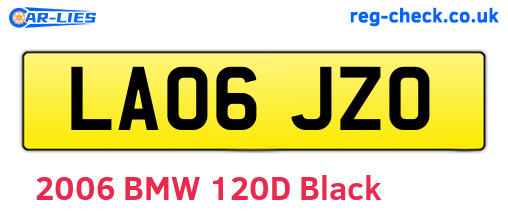 LA06JZO are the vehicle registration plates.