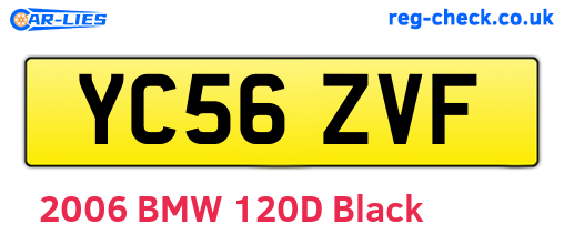 YC56ZVF are the vehicle registration plates.