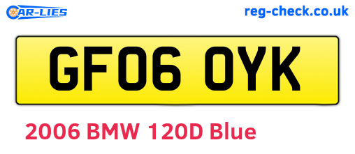GF06OYK are the vehicle registration plates.